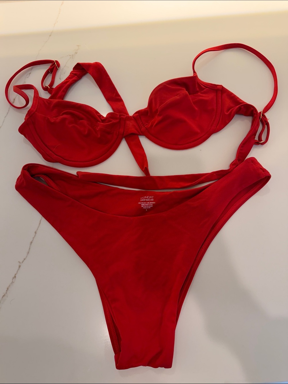 Monday Swimwear Red Underwire Bikini Set - Women Swim
